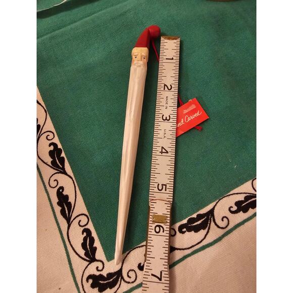 Vintage NWT Department 56 Hand Carved Pencil Santa Icicle Ornament- 7" (gg218) - Picture 3 of 6